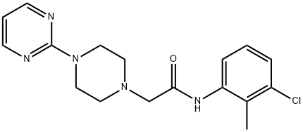 N-(3-chloro-2-methylphenyl)-2-(4-pyrimidin-2-ylpiperazin-1-yl)acetamide Struktur