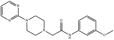 N-(3-methoxyphenyl)-2-(4-pyrimidin-2-ylpiperazin-1-yl)acetamide 化学構造式