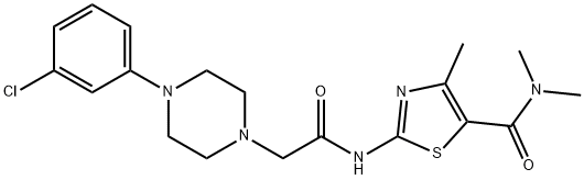 2-[[2-[4-(3-chlorophenyl)piperazin-1-yl]acetyl]amino]-N,N,4-trimethyl-1,3-thiazole-5-carboxamide Structure