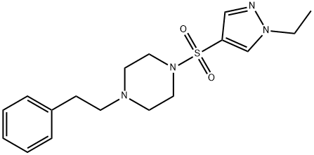 1-(1-ethylpyrazol-4-yl)sulfonyl-4-(2-phenylethyl)piperazine Struktur