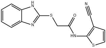 2-(1H-benzimidazol-2-ylsulfanyl)-N-(3-cyanothiophen-2-yl)acetamide Structure