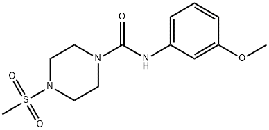 N-(3-methoxyphenyl)-4-methylsulfonylpiperazine-1-carboxamide 结构式