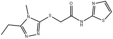 2-[(5-ethyl-4-methyl-1,2,4-triazol-3-yl)sulfanyl]-N-(1,3-thiazol-2-yl)acetamide Structure