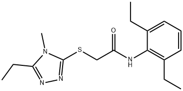 N-(2,6-diethylphenyl)-2-[(5-ethyl-4-methyl-1,2,4-triazol-3-yl)sulfanyl]acetamide 结构式