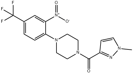 (1-methylpyrazol-3-yl)-[4-[2-nitro-4-(trifluoromethyl)phenyl]piperazin-1-yl]methanone Struktur