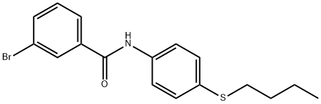 3-bromo-N-(4-butylsulfanylphenyl)benzamide Struktur