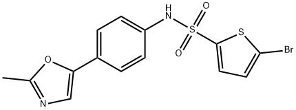 5-bromo-N-[4-(2-methyl-1,3-oxazol-5-yl)phenyl]thiophene-2-sulfonamide Struktur