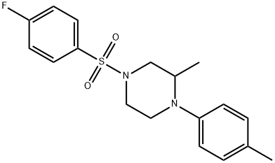 4-(4-fluorophenyl)sulfonyl-2-methyl-1-(4-methylphenyl)piperazine Struktur