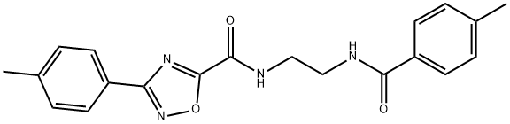 N-[2-[(4-methylbenzoyl)amino]ethyl]-3-(4-methylphenyl)-1,2,4-oxadiazole-5-carboxamide,898092-86-9,结构式