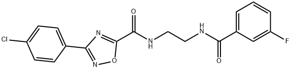 3-(4-chlorophenyl)-N-[2-[(3-fluorobenzoyl)amino]ethyl]-1,2,4-oxadiazole-5-carboxamide Structure