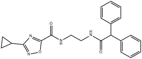 3-cyclopropyl-N-[2-[(2,2-diphenylacetyl)amino]ethyl]-1,2,4-oxadiazole-5-carboxamide Structure