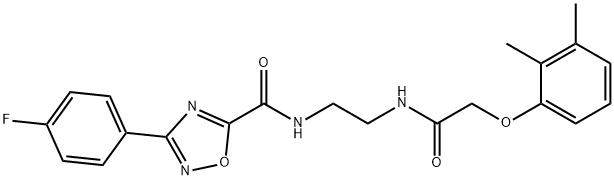 N-[2-[[2-(2,3-dimethylphenoxy)acetyl]amino]ethyl]-3-(4-fluorophenyl)-1,2,4-oxadiazole-5-carboxamide 结构式