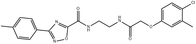 N-[2-[[2-(4-chloro-3-methylphenoxy)acetyl]amino]ethyl]-3-(4-methylphenyl)-1,2,4-oxadiazole-5-carboxamide Structure