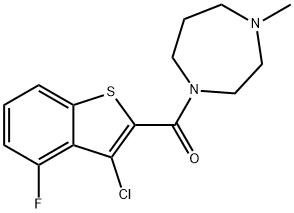 (3-chloro-4-fluoro-1-benzothiophen-2-yl)-(4-methyl-1,4-diazepan-1-yl)methanone Structure