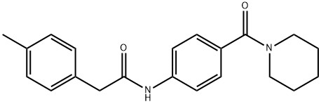 2-(4-methylphenyl)-N-[4-(piperidine-1-carbonyl)phenyl]acetamide 化学構造式