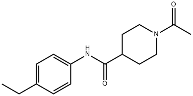 1-acetyl-N-(4-ethylphenyl)piperidine-4-carboxamide 化学構造式