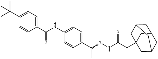 N-[4-[(E)-N-[[2-(1-adamantyl)acetyl]amino]-C-methylcarbonimidoyl]phenyl]-4-tert-butylbenzamide Struktur