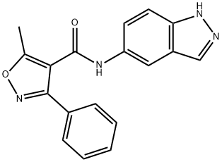 N-(1H-indazol-5-yl)-5-methyl-3-phenyl-1,2-oxazole-4-carboxamide,898163-48-9,结构式