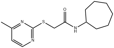 N-cycloheptyl-2-(4-methylpyrimidin-2-yl)sulfanylacetamide Structure