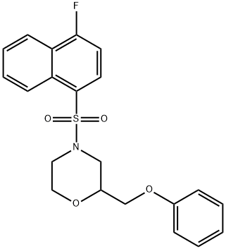 4-(4-fluoronaphthalen-1-yl)sulfonyl-2-(phenoxymethyl)morpholine 结构式