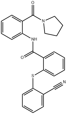 2-(2-cyanophenyl)sulfanyl-N-[2-(pyrrolidine-1-carbonyl)phenyl]benzamide Structure