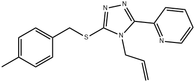 2-[5-[(4-methylphenyl)methylsulfanyl]-4-prop-2-enyl-1,2,4-triazol-3-yl]pyridine,899588-27-3,结构式