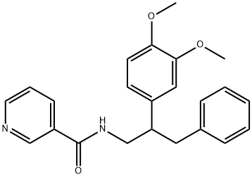 N-[2-(3,4-dimethoxyphenyl)-3-phenylpropyl]pyridine-3-carboxamide Struktur