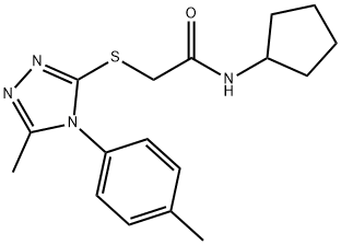 N-cyclopentyl-2-[[5-methyl-4-(4-methylphenyl)-1,2,4-triazol-3-yl]sulfanyl]acetamide Structure