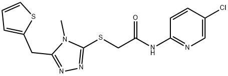 900591-57-3 N-(5-chloropyridin-2-yl)-2-[[4-methyl-5-(thiophen-2-ylmethyl)-1,2,4-triazol-3-yl]sulfanyl]acetamide