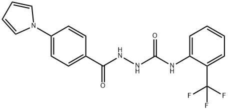 1-[(4-pyrrol-1-ylbenzoyl)amino]-3-[2-(trifluoromethyl)phenyl]urea 结构式