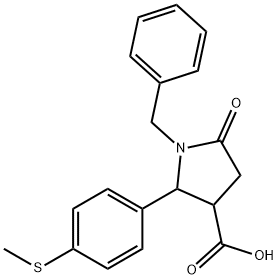 1-benzyl-2-(4-methylsulfanylphenyl)-5-oxopyrrolidine-3-carboxylic acid,900641-26-1,结构式