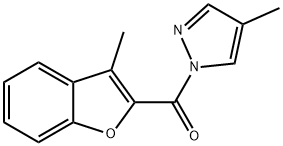 (3-methyl-1-benzofuran-2-yl)-(4-methylpyrazol-1-yl)methanone Structure