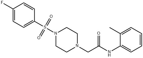 2-[4-(4-fluorophenyl)sulfonylpiperazin-1-yl]-N-(2-methylphenyl)acetamide Structure