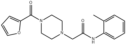 2-[4-(furan-2-carbonyl)piperazin-1-yl]-N-(2-methylphenyl)acetamide 化学構造式