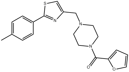furan-2-yl-[4-[[2-(4-methylphenyl)-1,3-thiazol-4-yl]methyl]piperazin-1-yl]methanone Struktur