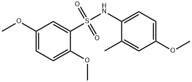 2,5-dimethoxy-N-(4-methoxy-2-methylphenyl)benzenesulfonamide 结构式