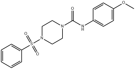 4-(benzenesulfonyl)-N-(4-methoxyphenyl)piperazine-1-carboxamide 化学構造式