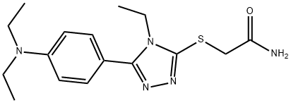 2-[[5-[4-(diethylamino)phenyl]-4-ethyl-1,2,4-triazol-3-yl]sulfanyl]acetamide Struktur
