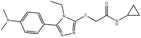 N-cyclopropyl-2-[[5-[4-(dimethylamino)phenyl]-4-ethyl-1,2,4-triazol-3-yl]sulfanyl]acetamide Structure