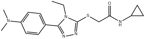 N-cyclopropyl-2-[[5-[4-(dimethylamino)phenyl]-4-ethyl-1,2,4-triazol-3-yl]sulfanyl]acetamide,904462-96-0,结构式