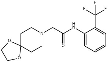 2-(1,4-dioxa-8-azaspiro[4.5]decan-8-yl)-N-[2-(trifluoromethyl)phenyl]acetamide 结构式