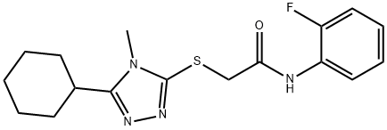 2-[(5-cyclohexyl-4-methyl-1,2,4-triazol-3-yl)sulfanyl]-N-(2-fluorophenyl)acetamide Structure