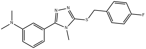 3-[5-[(4-fluorophenyl)methylsulfanyl]-4-methyl-1,2,4-triazol-3-yl]-N,N-dimethylaniline Struktur