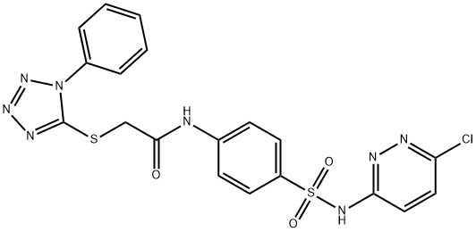 N-[4-[(6-chloropyridazin-3-yl)sulfamoyl]phenyl]-2-(1-phenyltetrazol-5-yl)sulfanylacetamide Structure