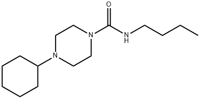 N-butyl-4-cyclohexylpiperazine-1-carboxamide 结构式