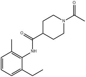 1-acetyl-N-(2-ethyl-6-methylphenyl)piperidine-4-carboxamide Structure