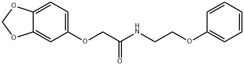 2-(1,3-benzodioxol-5-yloxy)-N-(2-phenoxyethyl)acetamide 结构式