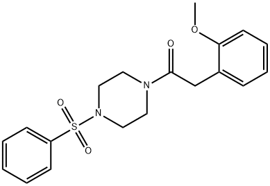 1-[4-(benzenesulfonyl)piperazin-1-yl]-2-(2-methoxyphenyl)ethanone Structure