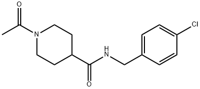 1-acetyl-N-[(4-chlorophenyl)methyl]piperidine-4-carboxamide Structure