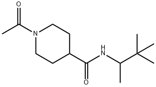 1-acetyl-N-(3,3-dimethylbutan-2-yl)piperidine-4-carboxamide Struktur